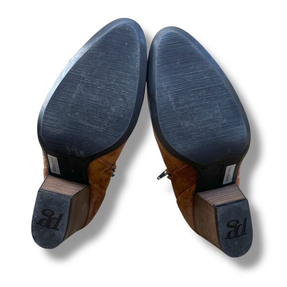 Paul Green Waterproof Suede Tassel Back Boots Brown US 8 UK 5.5 Block Heel - Picture 12 of 14